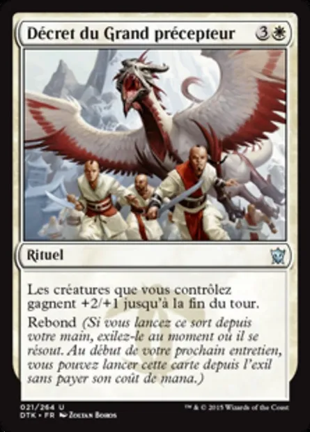 Décret du Grand précepteur, carte Magic DTK 21 — extension Les Dragons de Tarkir