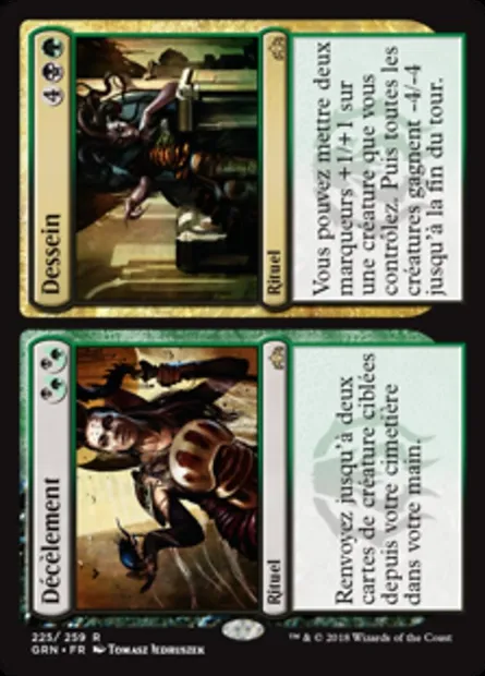 Décèlement // Dessein, carte Magic GRN 225 — extension Les Guildes de Ravnica