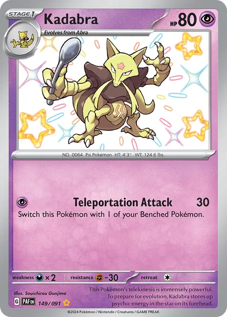 Kadabra, Pokémon card PAF 149 — Paldean Fates set