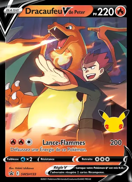 Dracaufeu V de Peter, carte Pokémon SWSH 133 — extension Promo SWSH