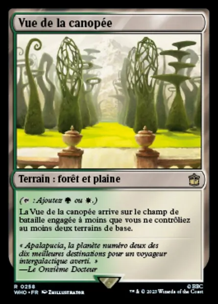 Vue de la canopée, carte Magic WHO 258 — extension Doctor Who