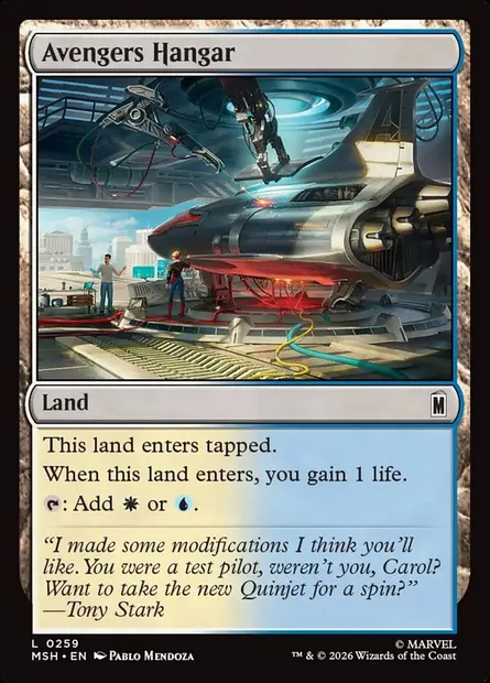 Avengers Hangar, Magic card MSH 259 — Marvel Super Heroes set