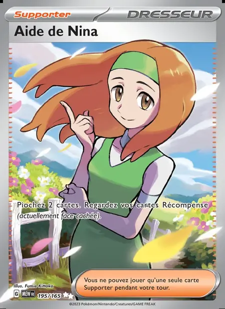 Aide de Nina, carte Pokémon MEW 195 — extension 151