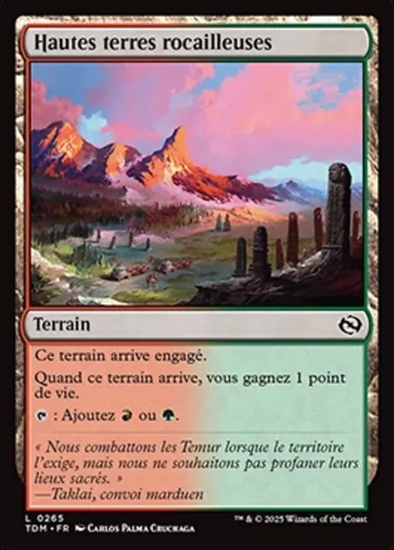 Hautes terres rocailleuses, carte Magic TDM 265 — extension Tarkir: Dragonstorm