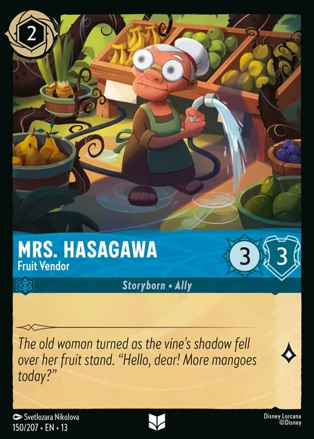 Mrs. Hasagawa - Fruit Vendor, Disney Lorcana card CH13-150 — Attack of the Vine! set