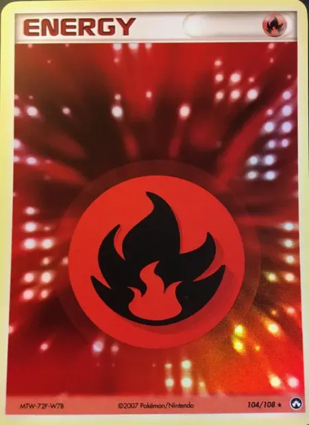 Énergie Feu, carte Pokémon PK 104 — extension EX Gardiens du Pouvoir