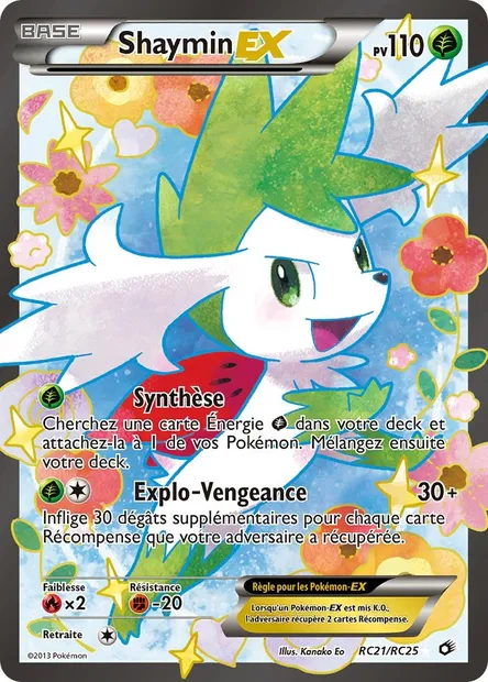 Shaymin-EX, carte Pokémon LTR RC21 — extension Legendary Treasures