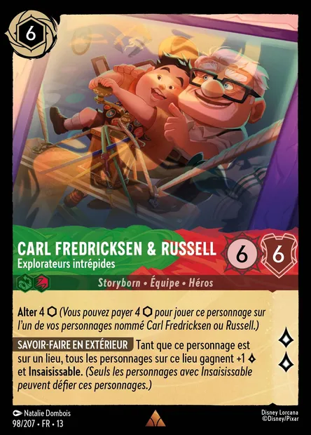 Carl Fredricksen & Russell - Explorateurs intrépides, carte Disney Lorcana CH13-098 — extension Invasion Epineuse!