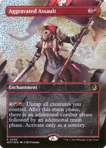 Aggravated Assault, Magic card WOT 96 — Wilds of Eldraine: Enchanting Tales set