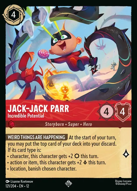 Jack-Jack Parr - Incredible Potential, Disney Lorcana card CH12-121 — Wilds Unknown set