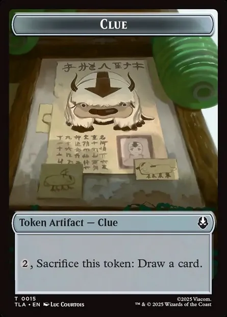 Clue, carte Magic TTLA 15 — extension Avatar: The Last Airbender Tokens