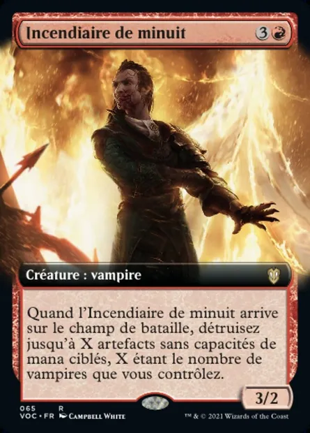 Incendiaire de minuit, carte Magic VOC 65 — extension Crimson Vow Commander