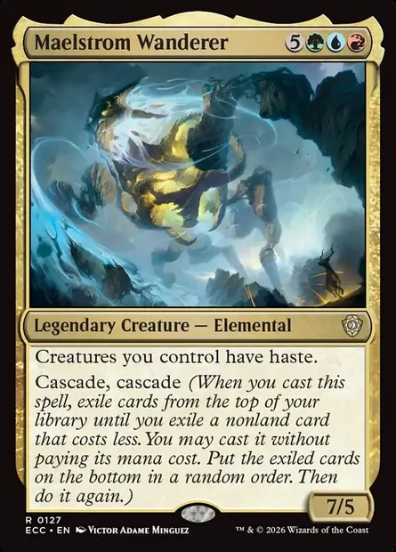 Maelstrom Wanderer, Magic card ECC 127 — Lorwyn Eclipsed Commander set