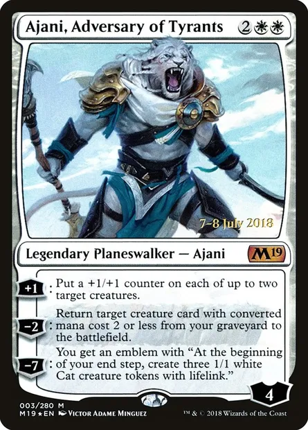 Ajani, Adversary of Tyrants, Magic card PM19 3s — Core Set 2019 Promos set