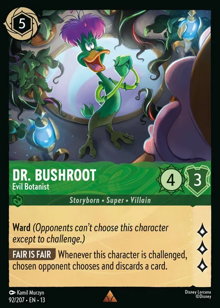 Dr. Bushroot - Evil Botanist, Disney Lorcana card CH13-092 — Attack of the Vine! set