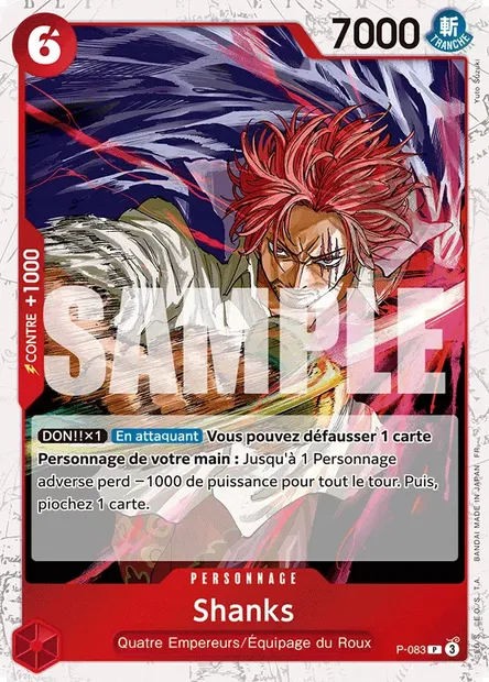 Shanks, carte One Piece P-083 — extension Carte promo