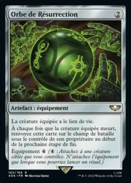 Orbe de Résurrection, carte Magic 40K 165 — extension Warhammer 40,000 Commander