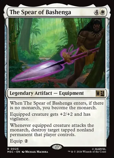 The Spear of Bashenga, Magic card MSC 25 — Marvel Super Heroes Commander set