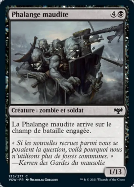 Phalange maudite, carte Magic VOW 135 — extension Innistrad : noce écarlate