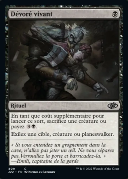 Dévoré vivant, carte Magic J22 409 — extension Jumpstart 2022