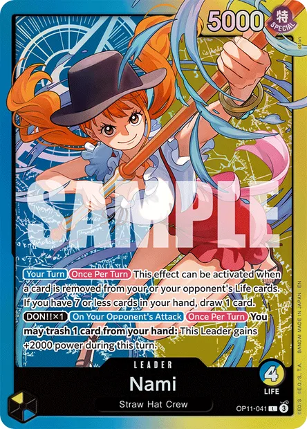Nami, One Piece card OP11-041 — A FIST OF DIVINE SPEED set