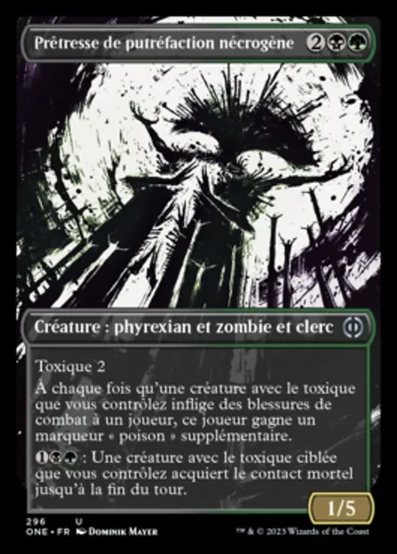 Prêtresse de putréfaction nécrogène, carte Magic ONE 296 — extension Tous Phyrexians