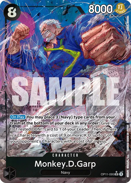 Monkey.D.Garp, One Piece card OP11-095 — A FIST OF DIVINE SPEED set