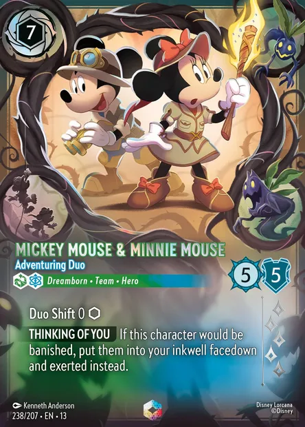 Mickey Mouse & Minnie Mouse - Adventuring Duo, Disney Lorcana card CH13-238 — Attack of the Vine! set