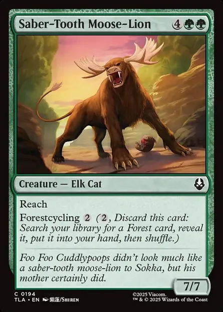 Saber-Tooth Moose-Lion, Magic card TLA 194 — Avatar: The Last Airbender set
