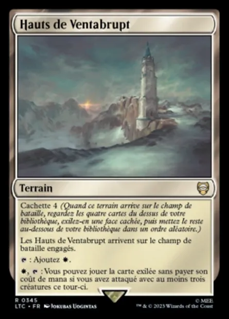 Hauts de Ventabrupt, carte Magic LTC 345 — extension Tales of Middle-earth Commander