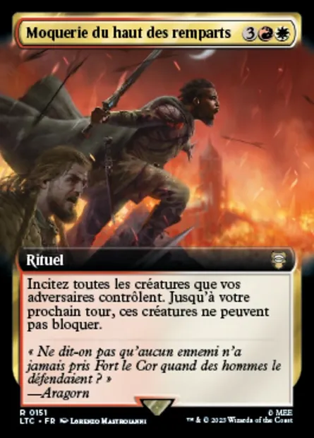 Moquerie du haut des remparts, carte Magic LTC 151 — extension Tales of Middle-earth Commander