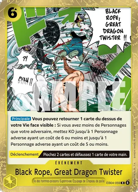 Black Rope, Great Dragon Twister, carte One Piece EB04-059 — extension EGGHEAD CRISIS