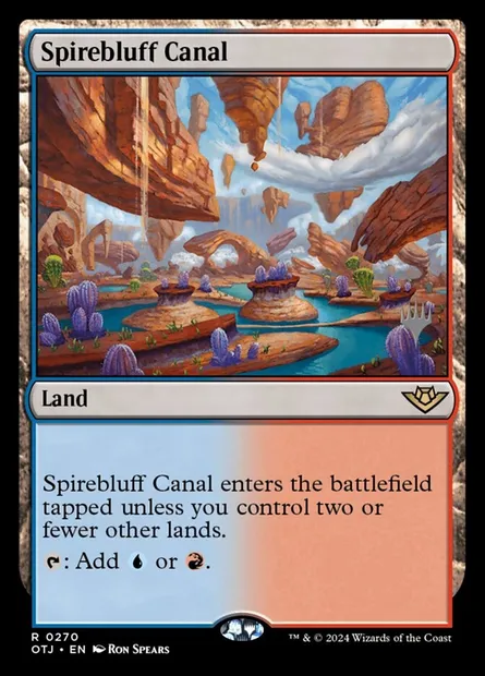 Spirebluff Canal, Magic card POTJ 270p — Outlaws of Thunder Junction Promos set