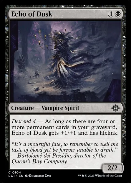 Echo of Dusk, Magic card LCI 104 — The Lost Caverns of Ixalan set