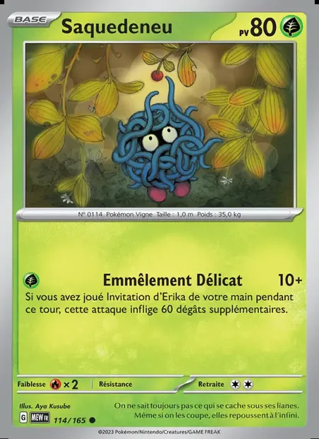 Saquedeneu, carte Pokémon MEW 114 — extension 151