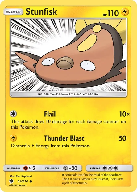 Stunfisk, Pokémon card LOT 83 — Lost Thunder set