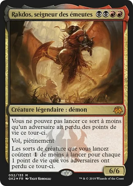 Rakdos, seigneur des émeutes, carte Magic GK2 52 — extension RNA Guild Kit