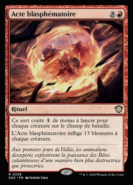 Acte blasphématoire, carte Magic SOC 238 — extension Secrets of Strixhaven Commander