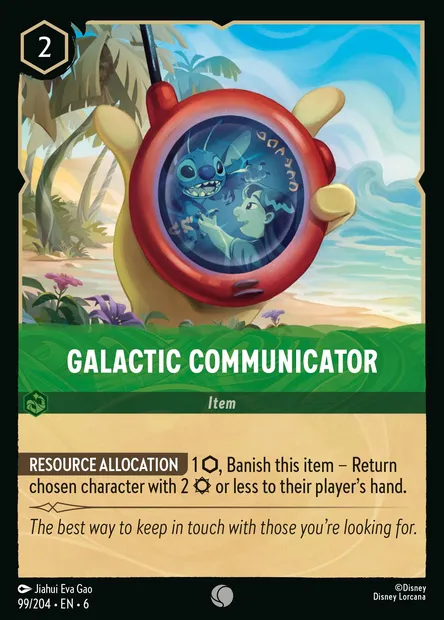 Galactic Communicator, Disney Lorcana card CH6-099 — Azurite Sea set