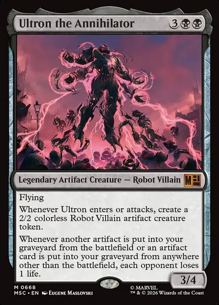 Ultron the Annihilator, Magic card MSC 668 — Marvel Super Heroes Commander set