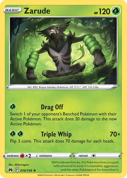 Zarude, Pokémon card CRZ 016 — Crown Zenith set