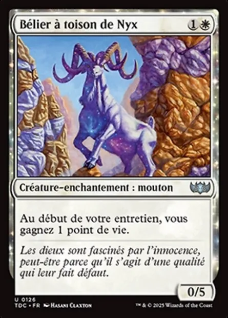 Bélier à toison de Nyx, carte Magic TDC 126 — extension Tarkir: Dragonstorm Commander
