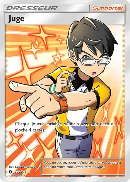 Juge, carte Pokémon LOT 209 — extension Tonnerre Perdu