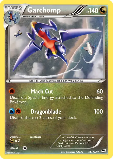 Garchomp, Pokémon card LTR 96 — Legendary Treasures set
