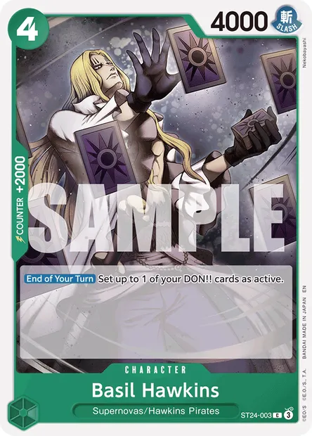 Basil Hawkins, One Piece card ST24-003 — GREEN Jewelry Bonney set