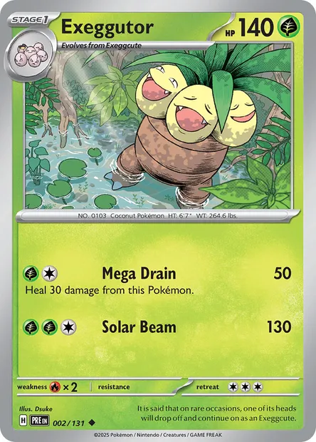 Exeggutor, Pokémon card PRE 002 — Prismatic Evolutions set