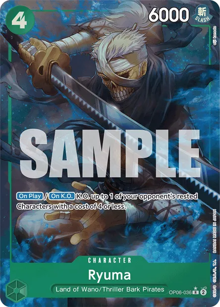 Ryuma, One Piece card OP06-036 — WINGS OF THE CAPTAIN set