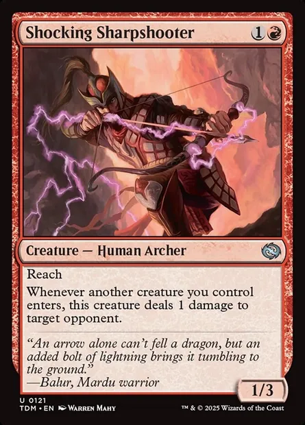 Shocking Sharpshooter, Magic card TDM 121 — Tarkir: Dragonstorm set