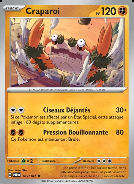Craparoi, carte Pokémon PAR 105 — extension Faille Paradoxe