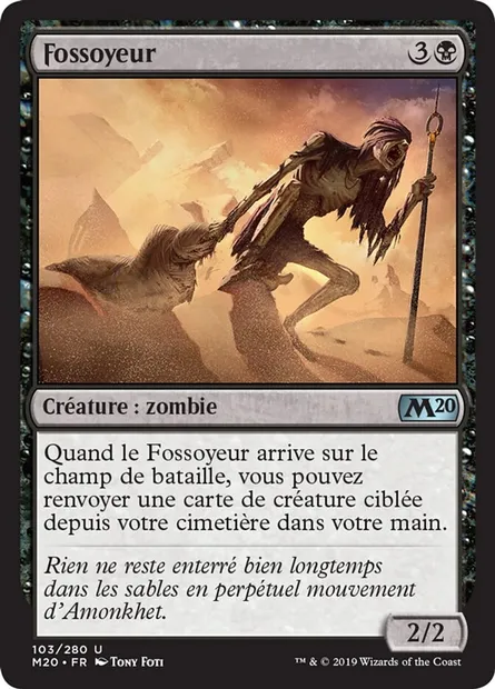 Fossoyeur, carte Magic M20 103 — extension Core Set 2020